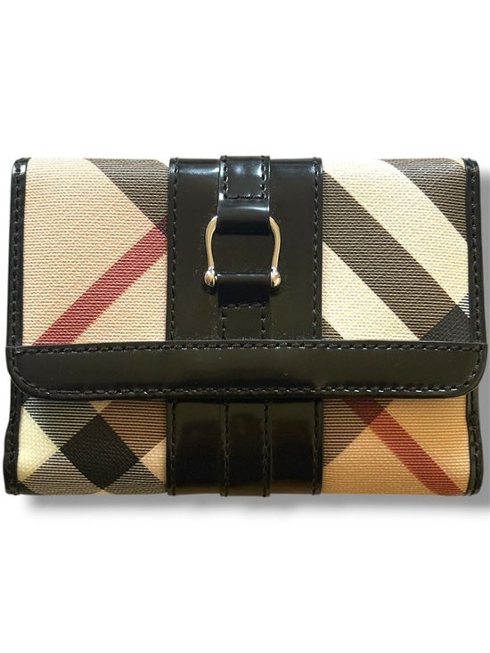 Burberry Handbags - Burberry Black Patent Trim Check Continental Wallet - Brand New With Tags
